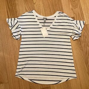 NWT A New Day Striped Ruffle Sleeve Top